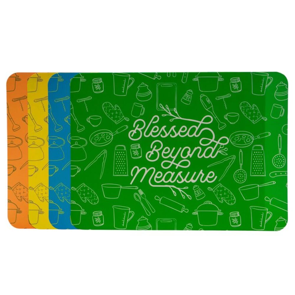 Sunflower Garden Blessed Beyond Measure 4pc Flexible Cutting Board Mat Set